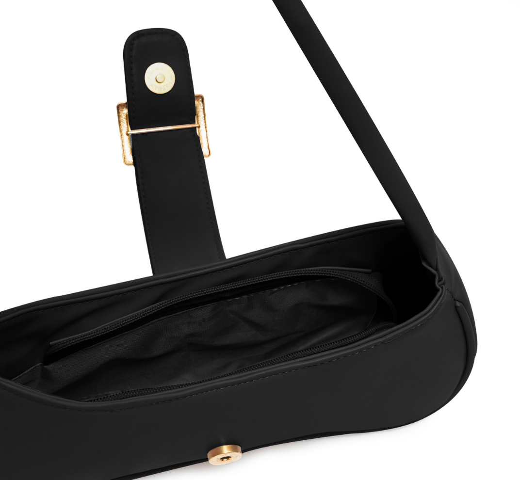 Ariana black bag view from top