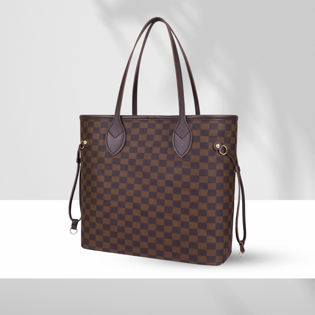 The Lyana Checkered Tote Black