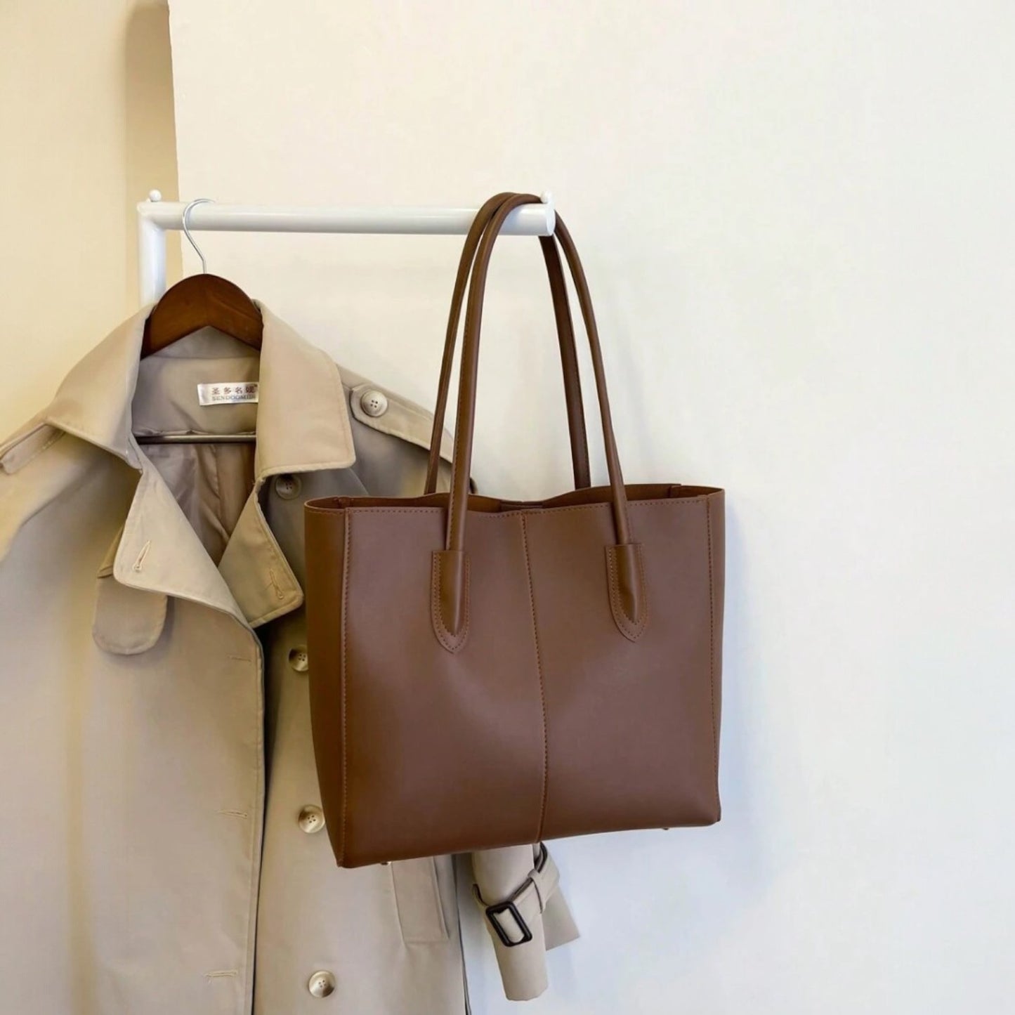 Carla Shoulder Tote Brown