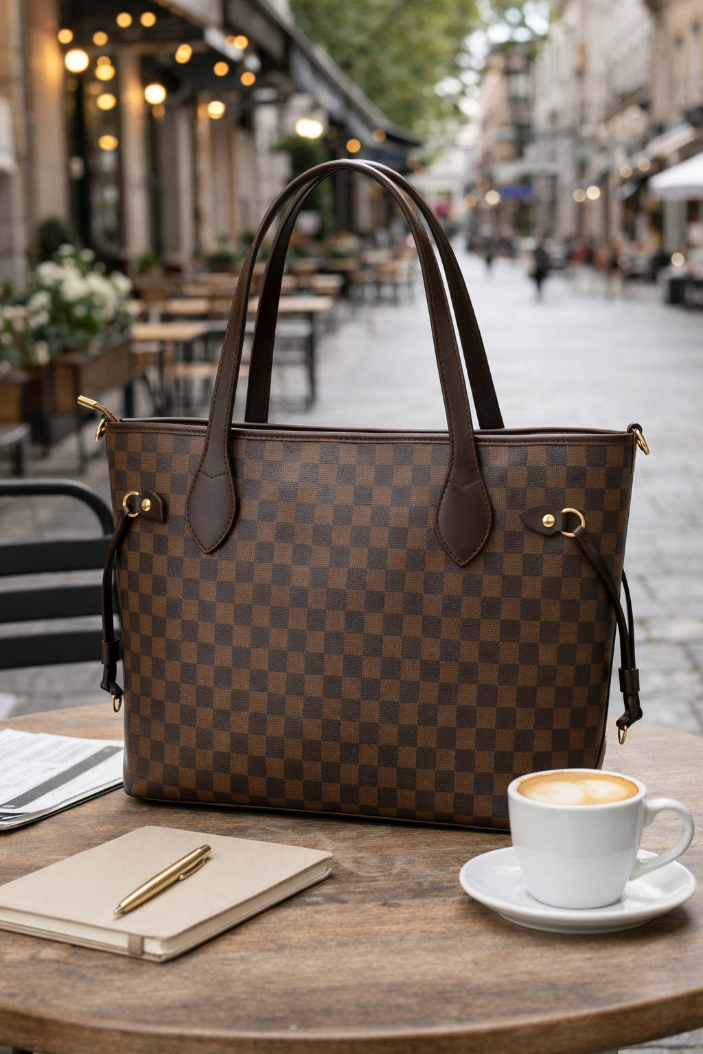 Lyana Checkered Tote