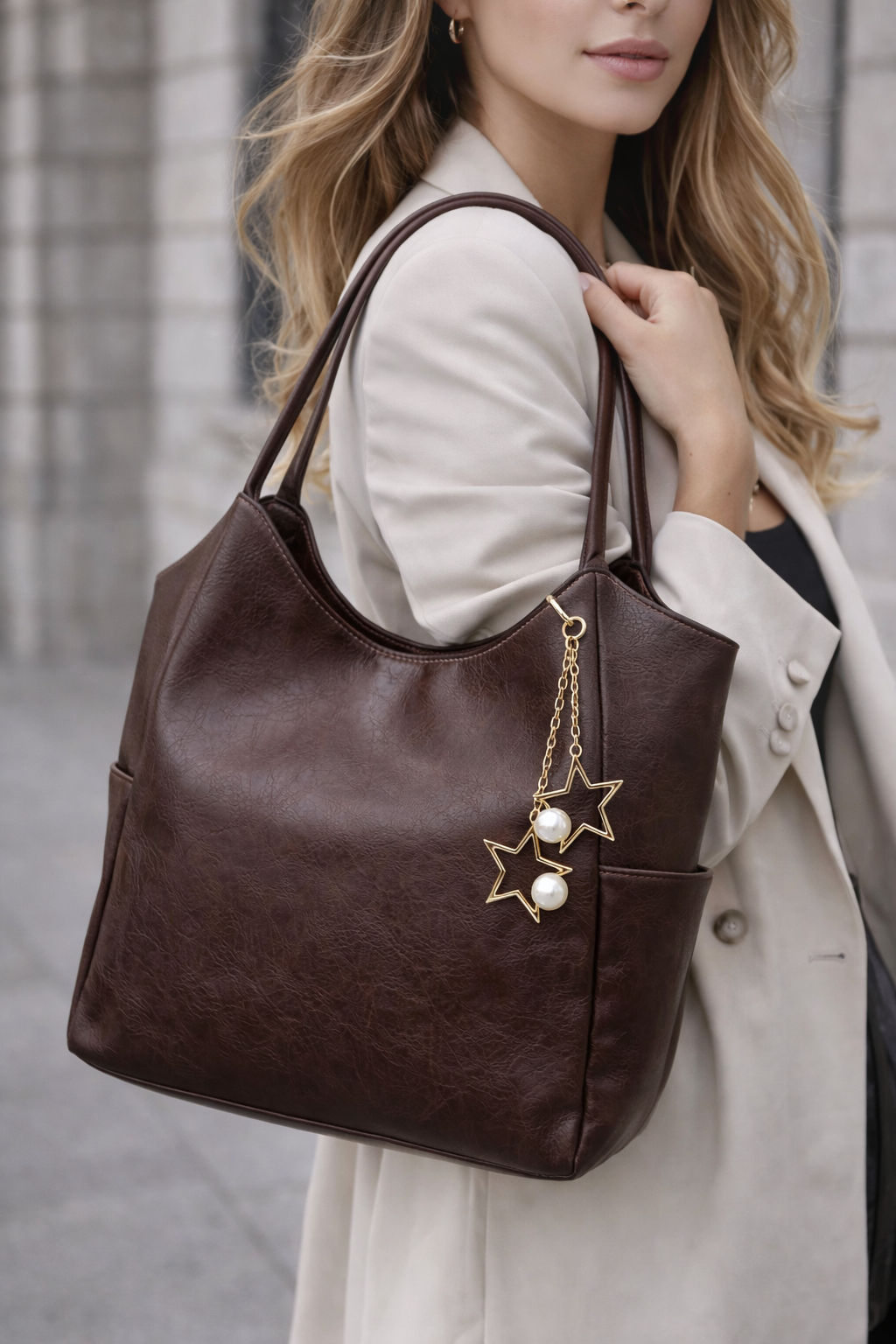 Lyana Cadbury Leather Tote