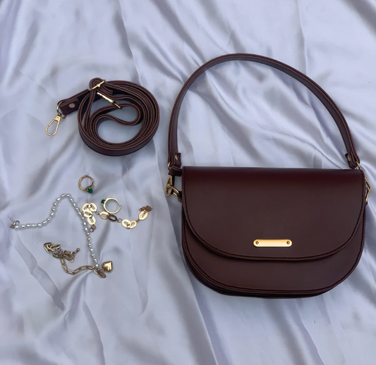 Chic Dark Brown Dual Strap Bag