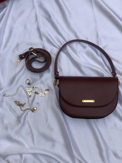 Chic Dark Brown Dual Strap Bag