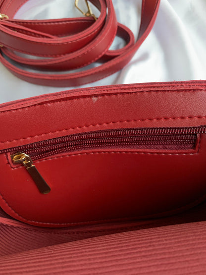 Chic Red Dual Strap Bag