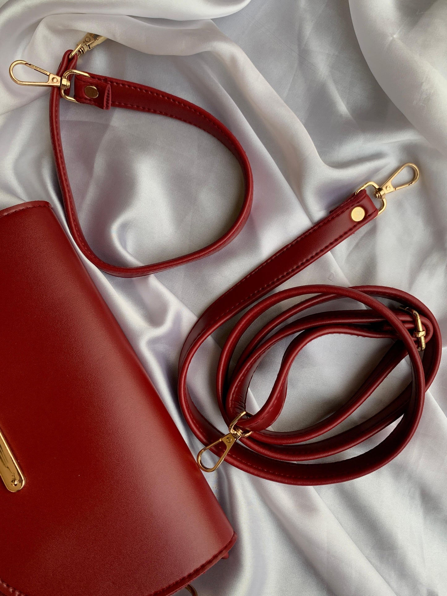 Chic Red Dual Strap Bag