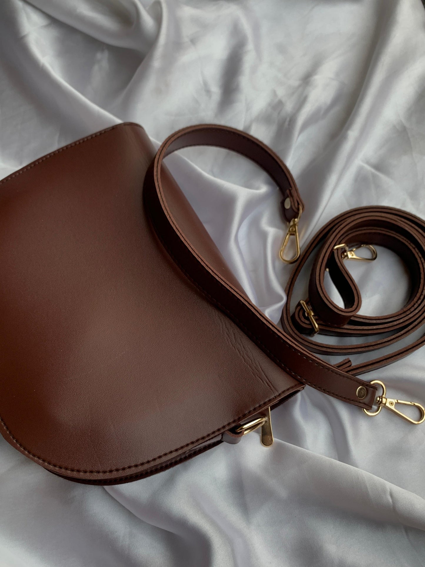 Chic Dark Brown Dual Strap Bag