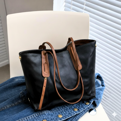 Leather Raven University Tote