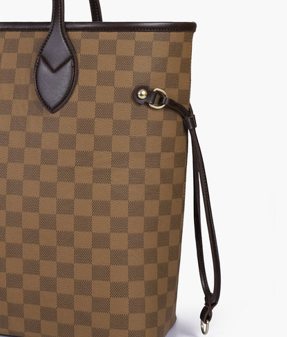 The Lyana Checkered Tote Brown