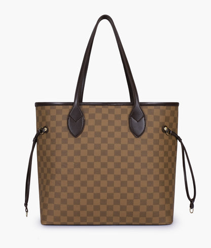 The Lyana Checkered Tote Brown