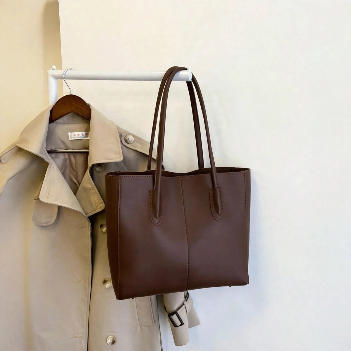 Carla Shoulder Tote Dark Brown