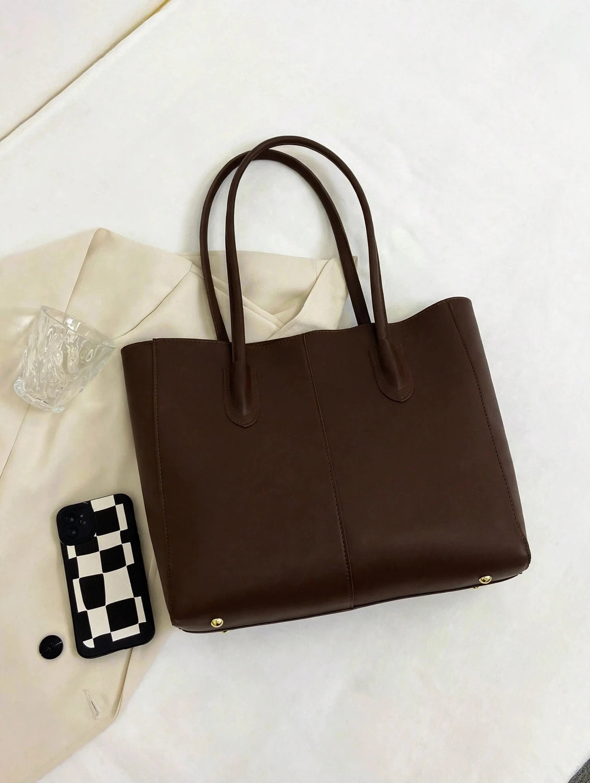 Carla Shoulder Tote Dark Brown